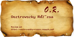 Osztrovszky Rózsa névjegykártya