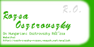 rozsa osztrovszky business card